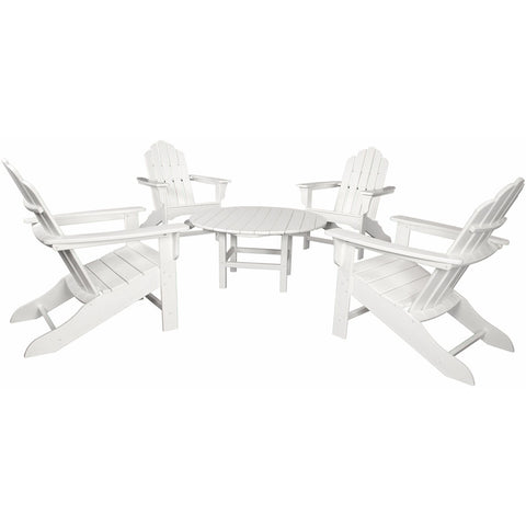 Hanover All-Weather 5pc Ad Chat Group 4 Ad Chairs 1 38-Inch Table