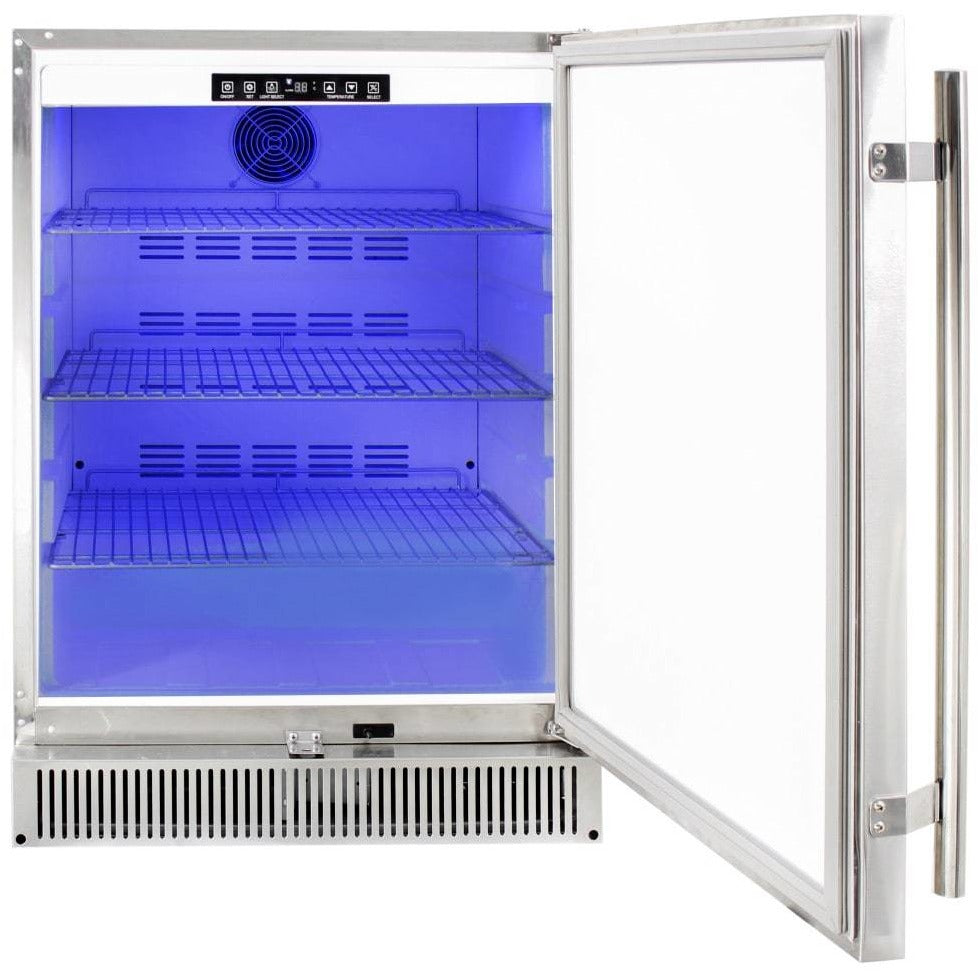 Outdoor rated stainless 24-Inch fridge 5.2 SKU BLZ-SSRF-50DH - M&K Grills
