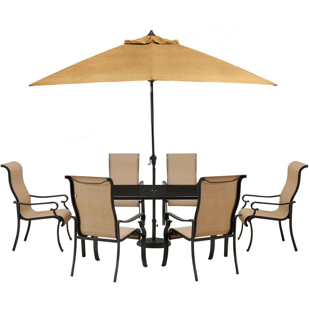 hanover-brigantine-7-piece-dining-set-aluminum-glass-table-6-chairs-umbrella-base-brigdn7pc-gls-su