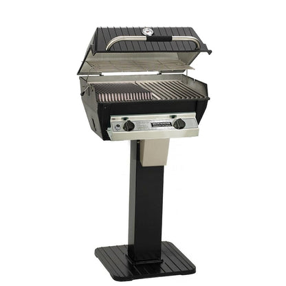 Broilmaster R3BN Infrared Combination Natural Gas Grill On Black Patio Post