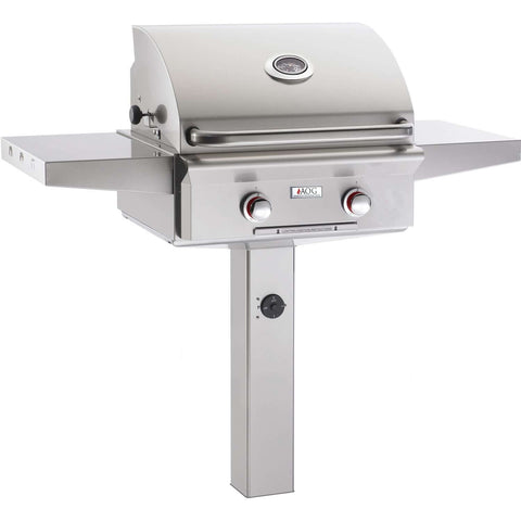 American Outdoor Grill T-Series 24-Inch 2-Burner Natural Gas Grill On In-Ground Post - 24NGT-00SP