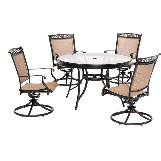hanover-5-piece-dining-set-48-inch-round-glass-top-table-4-sling-swivel-rockers-includes-cover-fntdn5pcswg-sc