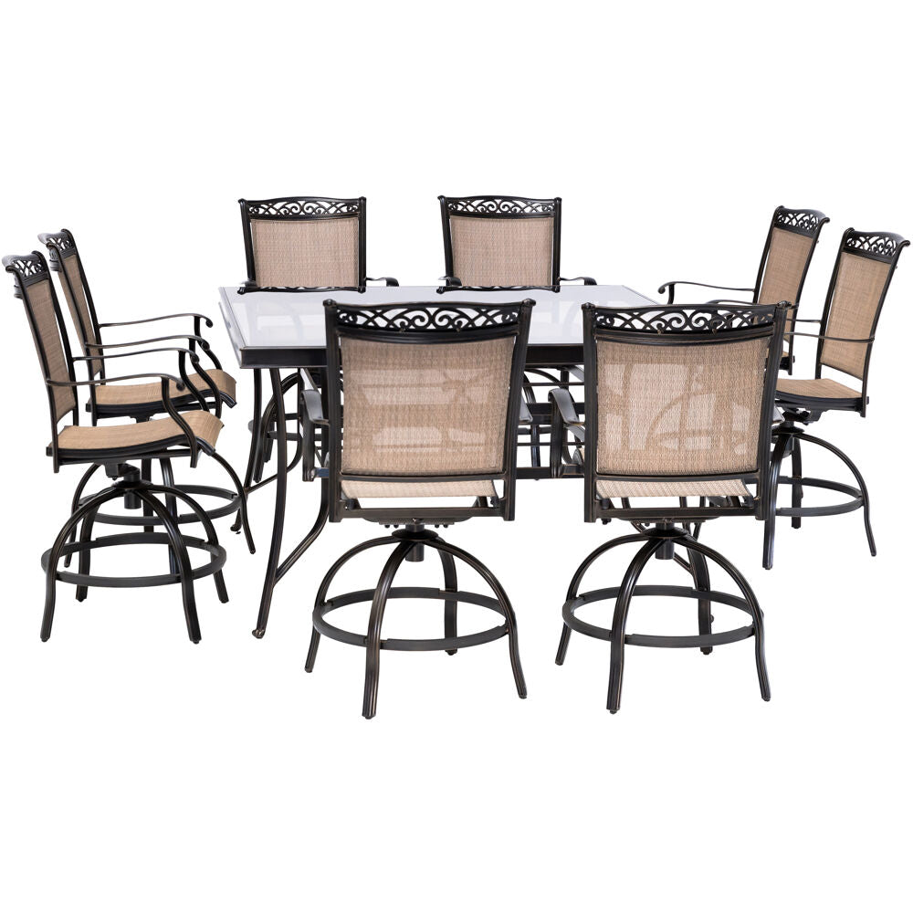 hanover-fontana-9-piece-8-counter-height-swivel-sling-chairs-and-60-inch-square-glass-table-fntdn9pcbrsqg