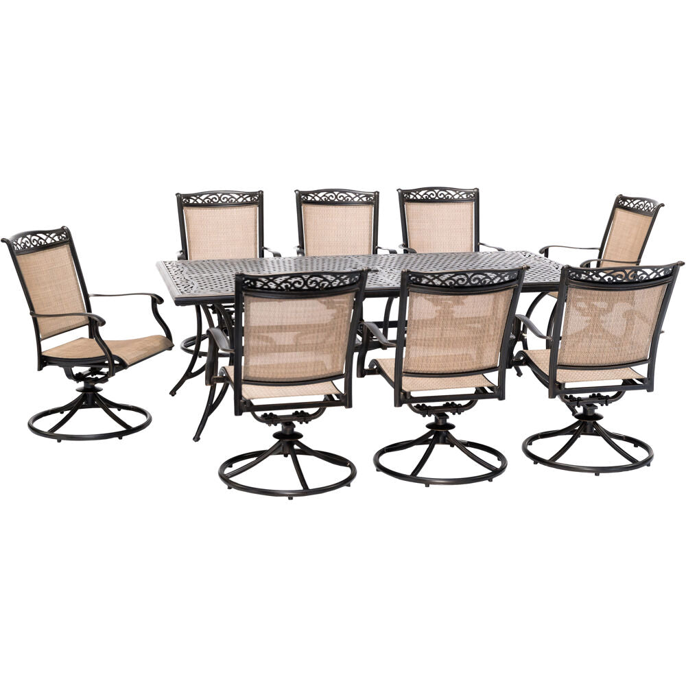 hanover-fontana-9-piece-8-sling-swivel-rockers-and-42x84-inch-cast-table-fntdn9pcswc