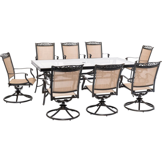 hanover-9-piece-dining-set-42x84-inch-glass-top-table-8-sling-swivel-rockers-cover-fntdn9pcswg-sc