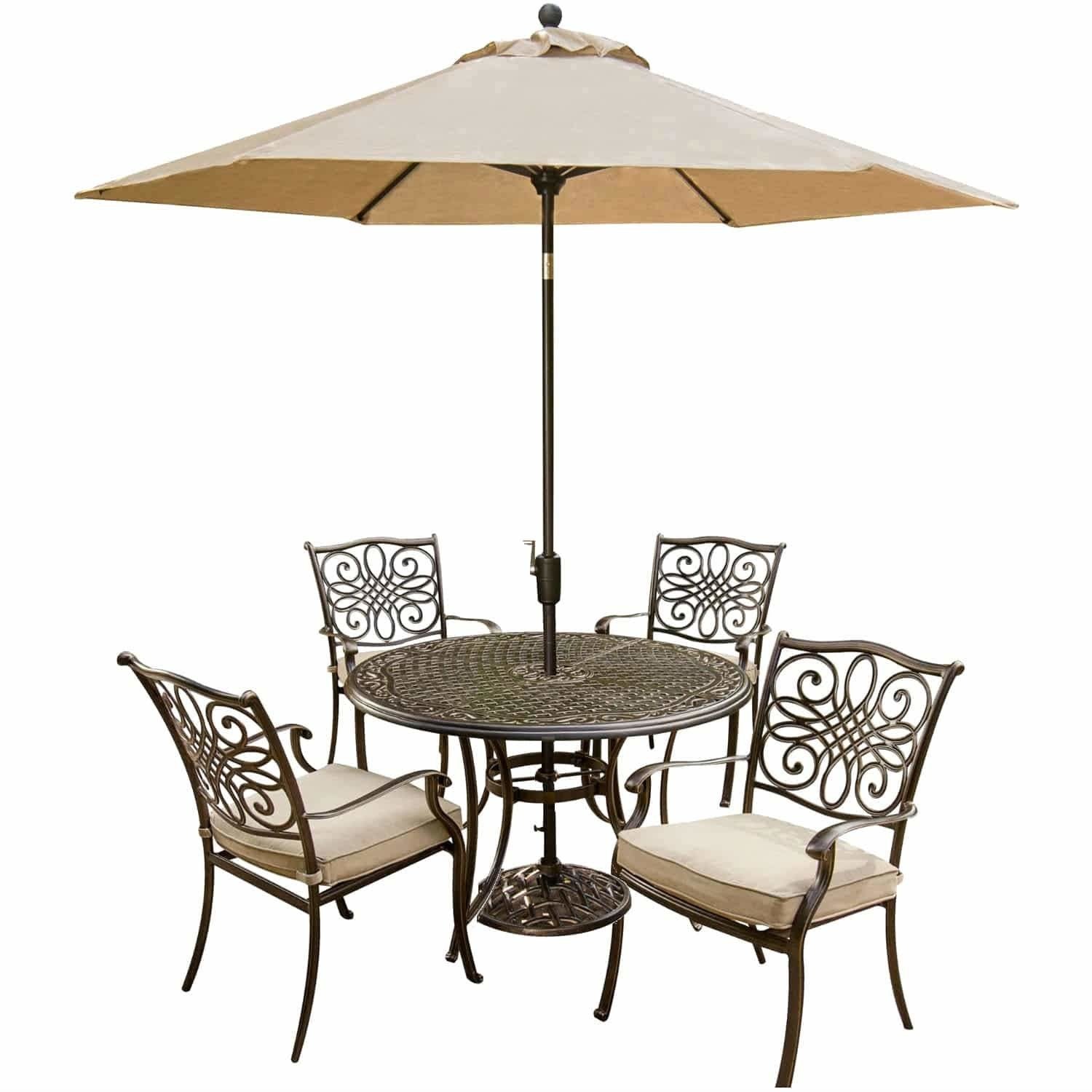 Hammond Adams 5Pc Outdoor Dining Set 4 Chairs & Round Table - M&K Grills