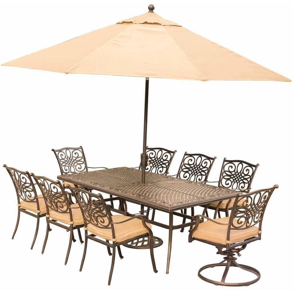 Hammond Adams 7Pc Outdoor Dining Set 4 Chairs 2 Swivel & Dining Table - M&K Grills
