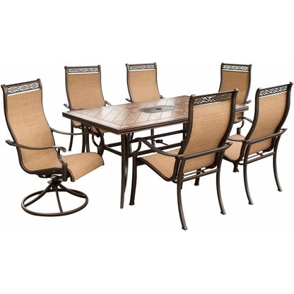 Hammond Brandywine 7Pc patio dining set 4 Chairs, 2 Swivel, Table - M&K Grills
