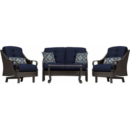 Hammond Casitas 4Pc Outdoor Sofa Set Sofa 2 Glider Chairs Coffee Table - M&K Grills