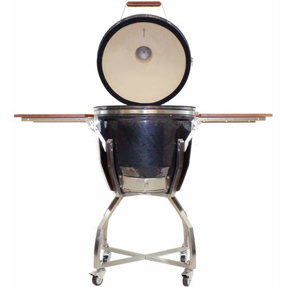 Heat 19&Prime; ceramic kamado grill with accessories &amp; cart HTK&#45;19CSCA - M&K Grills