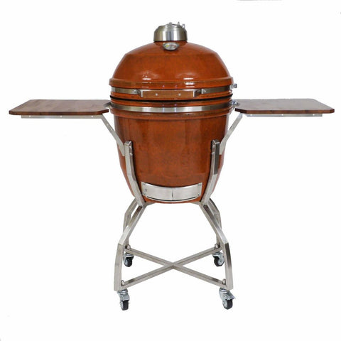 Heat 19&Prime; ceramic kamado grill with accessories &amp; cart HTK&#45;19CSCA - M&K Grills