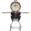 Image of Heat 19 Inch Ceramic Kamado Grill w/Shelves + Cart, Graphite - M&K Grills