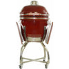 Image of Heat Kamado Grill with cart and Shelves, Red HTK-19CS-RED - M&K Grills
