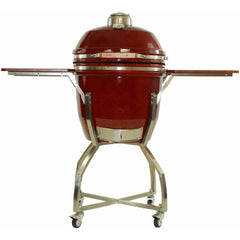 Heat Kamado Grill with cart and Shelves, Red HTK-19CS-RED