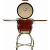 Image of Heat Kamado Grill with cart and Shelves, Red HTK-19CS-RED - M&K Grills