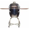 Image of Heat 19 Inch Ceramic Kamado Grill, with cart, shelves and Cover, Graphite - M&K Grills
