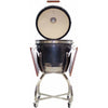 Image of Heat 19 Inch Ceramic Kamado Grill, with cart, shelves and Cover, Graphite - M&K Grills