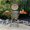 Image of Heat 19 Inch Kamado Char Grill, with cart, shelves and Cover, Sand - M&K Grills