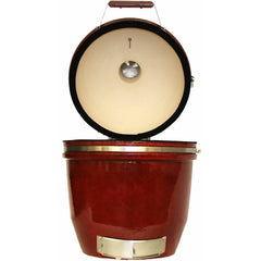 Heat 19 Inch Ceramic Kamado Char Grill, Build Kit, Red