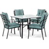 Image of hanover-lavallette-5-piece-dining-set-4-stationary-chairs-square-dining-table