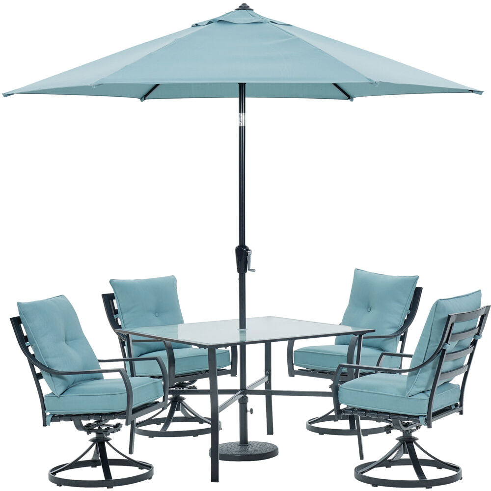 hanover-lavallette-5-piece-4-swivel-dining-chairs-square-glass-table-umbrella-and-base