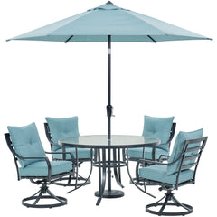 hanover-lavallette-5-piece-4-swivel-chairs-round-glass-table-umbrella-and-base-lavdn5pcswrd-blu-su