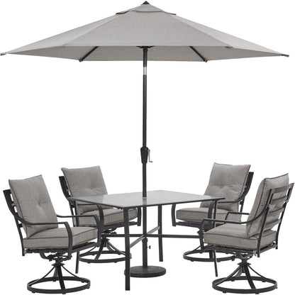 hanover-lavallette-5-piece-4-swivel-dining-chairs-square-glass-table-umbrella-and-base