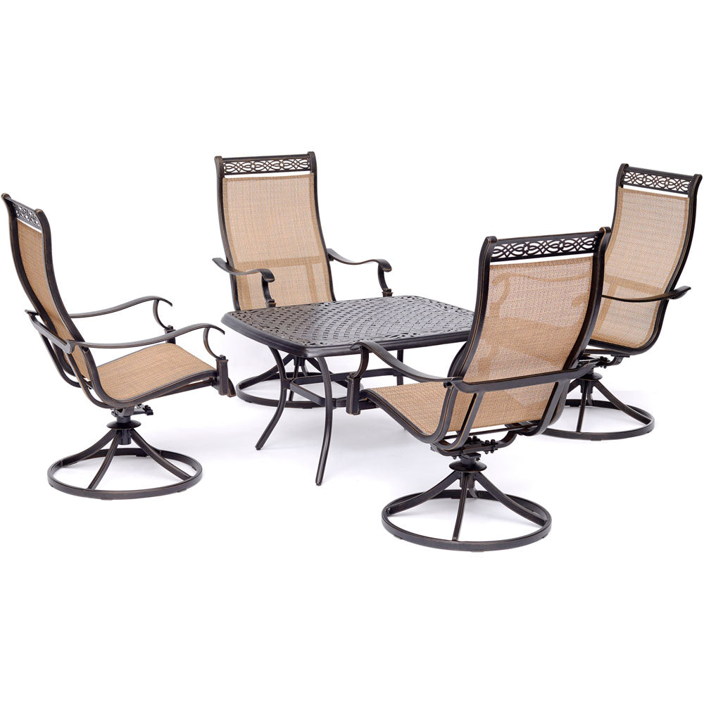 hanover-manor-5-piece-4-sling-swivel-rockers-cast-top-coffee-table-man5pcctsw4-tan