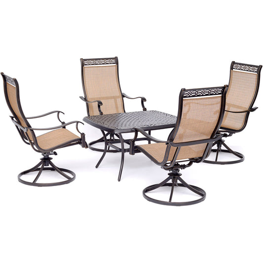 hanover-manor-5-piece-4-sling-swivel-rockers-cast-top-coffee-table-man5pcctsw4-tan