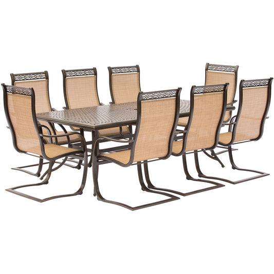hanover-manor-9-piece-8-c-spring-chairs-42x84-inch-cast-table-mandn9pcsp