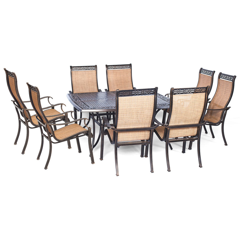 hanover-manor-9-piece-8-sling-dining-chairs-60-inch-square-cast-table-mandn9pcsq