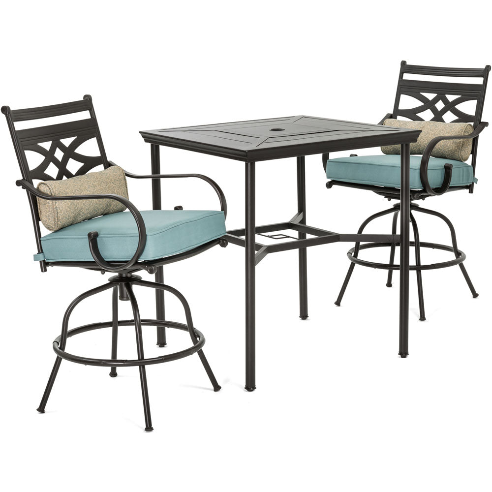 hanover-montclair-3-piece-high-dining-2-swivel-chairs-33-inch-square-high-dining-table-mclrdn3pcbrsw2-blu