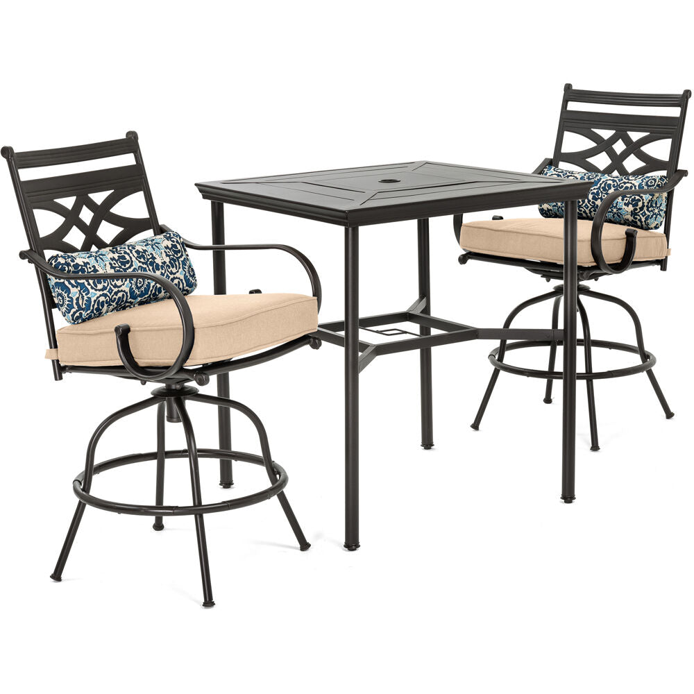 hanover-montclair-3-piece-high-dining-2-swivel-chairs-33-inch-square-high-dining-table-mclrdn3pcbrsw2-tan