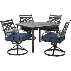 hanover-montclair-5-piece-4-swivel-rockers-40-inch-square-dining-table-mclrdn5pcsqsw4-nvy