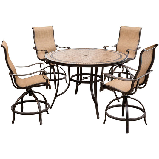 hanover-monaco-5-piece-4-sling-swivel-counter-height-chairs-56-inch-round-tile-table-36-inch-height-mondn5pcbr