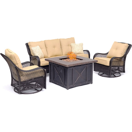 hanover-orleans-4-piece-fire-pit-sofa-2-swivel-gliders-and-durastone-fire-pit-orl4pcdfpsw2-tan