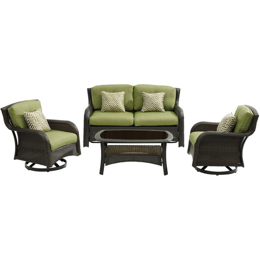 hanover-strathmere-4-piece-loveseat-2-swivel-gliders-woven-coffee-table-strath4pcsw-ls-grn