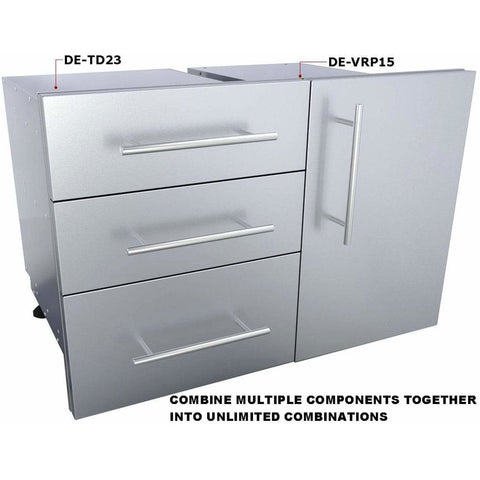 Sunstone 15 inch designer series dry storage pantry door DE-DVPR15 - M&K Grills