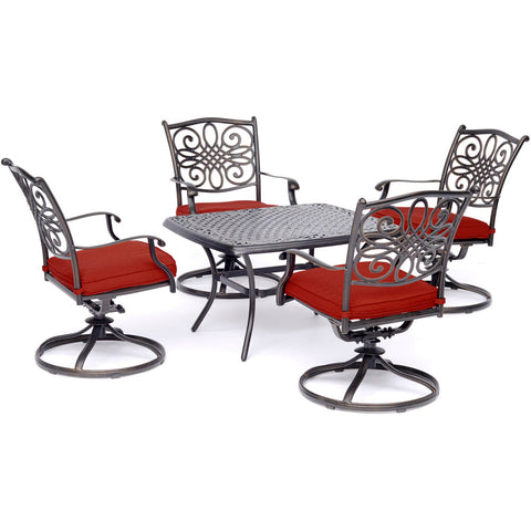 hanover-traditions-5-piece-4-swivel-rockers-cast-top-coffee-table-trad5pcctsw4-red