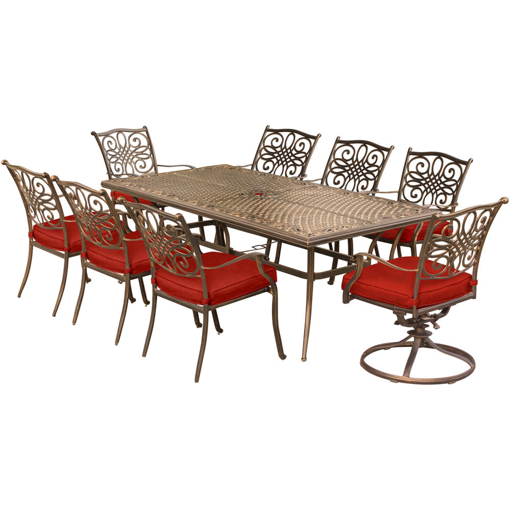 hanover-traditions-9-piece-6-dining-chairs-2-swivel-rockers-42x84-inch-cast-table-trad9pcsw2-red