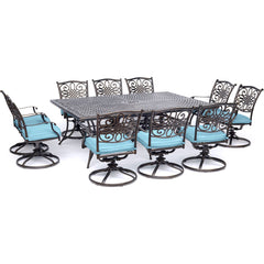 hanover-traditions-11-piece-10-swivel-rockers-60x84-inch-cast-table-traddn11pcsw10-blu