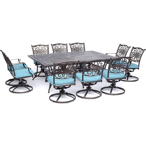 hanover-traditions-11-piece-10-swivel-rockers-60x84-inch-cast-table-traddn11pcsw10-blu