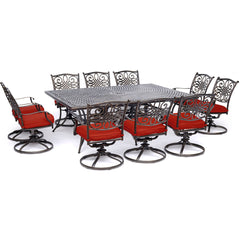 hanover-traditions-11-piece-10-swivel-rockers-60x84-inch-cast-table-traddn11pcsw10-red