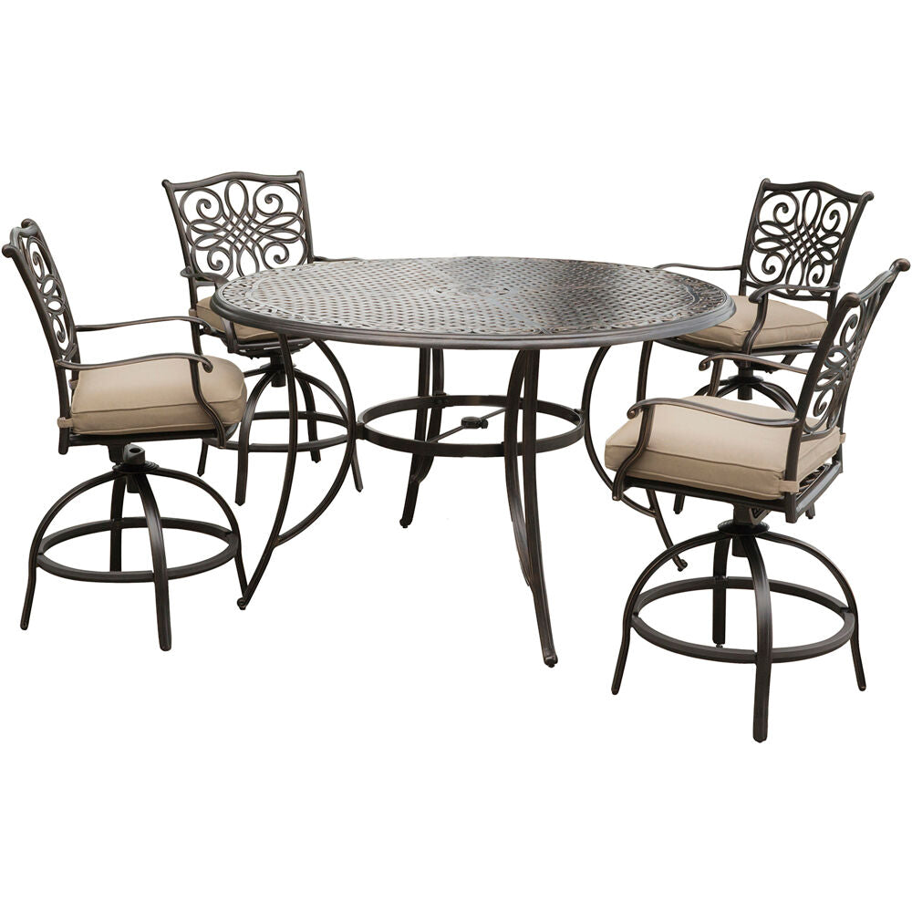 hanover-traditions-5-piece-4-counter-height-swivel-chairs-56-inch-round-cast-table-36-inch-height-traddn5pcbr