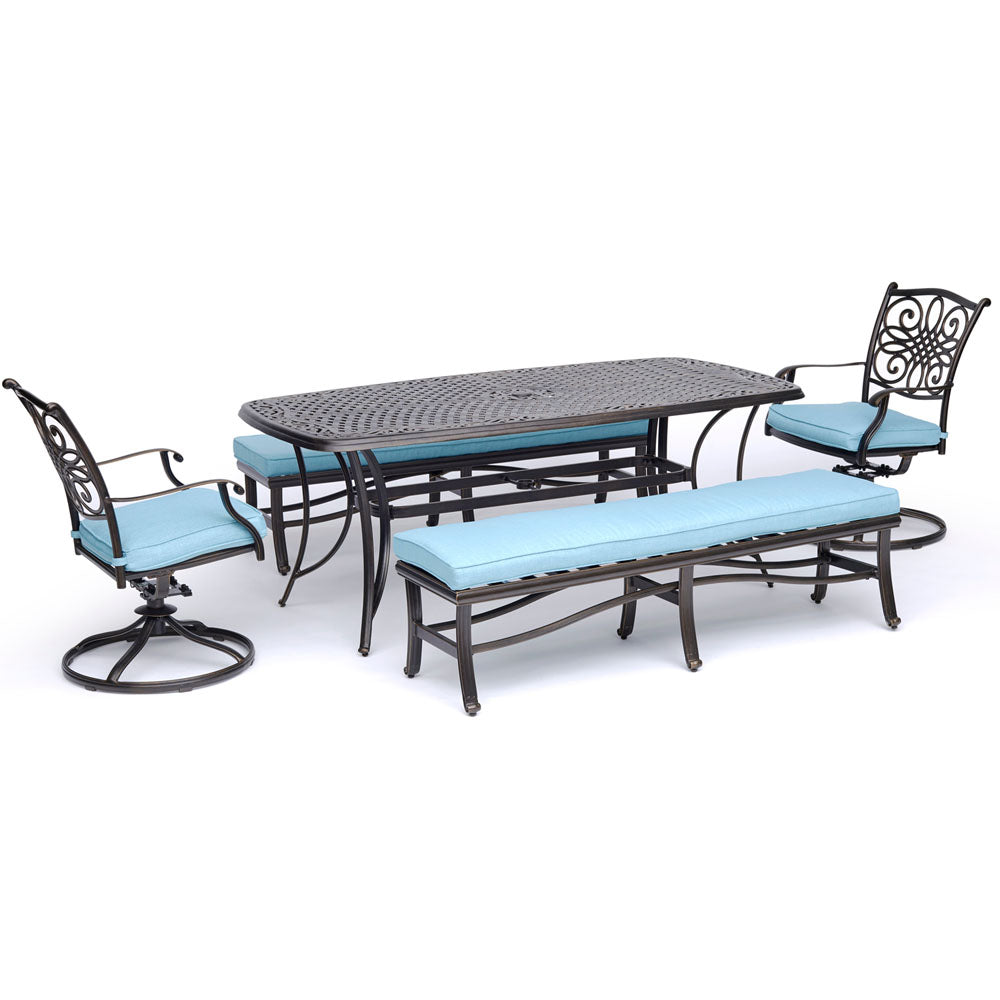 hanover-traditions-5-piece-2-swivel-rockers-2-backless-benches-38x72-inch-cast-table-traddn5pcsw2bn-blu