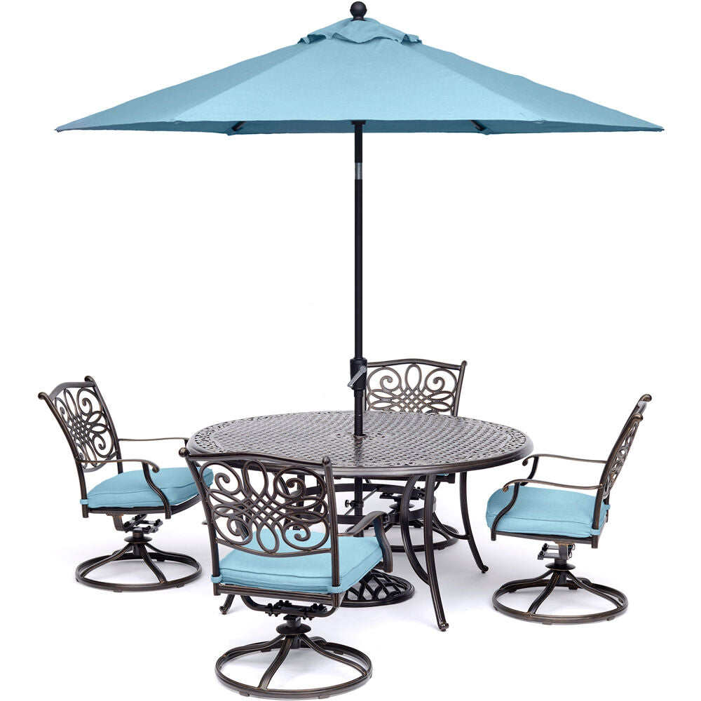 hanover-traditions-5-piece-4-swivel-rockers-48-inch-round-cast-table-umbrella-base-traddn5pcsw-b-su