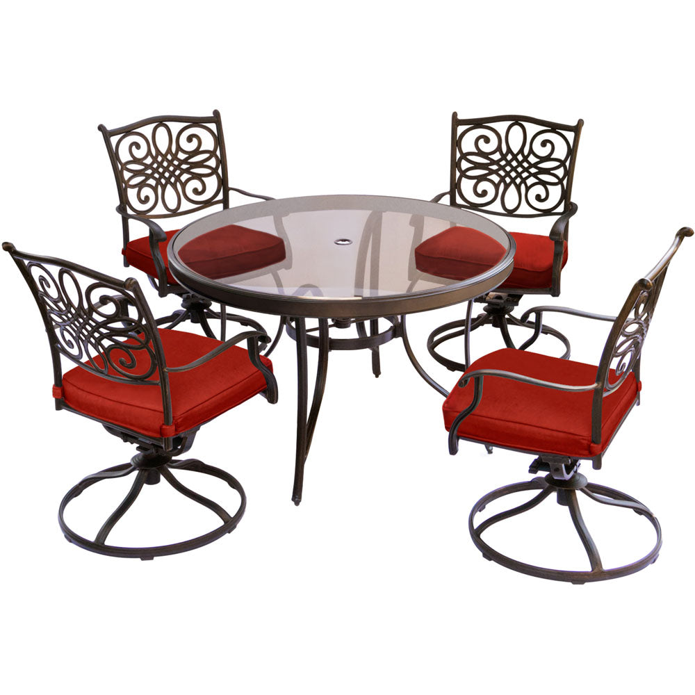 hanover-traditions-5-piece-4-swivel-rockers-48-inch-round-glass-top-table-traddn5pcswg-red