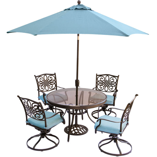 hanover-traditions-5-piece-4-swivel-rockers-48-inch-round-glass-top-table-umbrella-base-traddn5pcswg-su-b