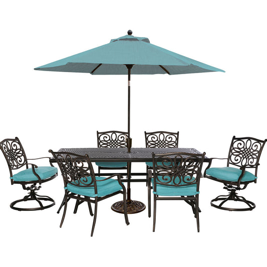 hanover-traditions-7-piece-4-dining-chairs-2-swivel-rockers-38x72-inch-cast-table-umbrella-base-traddn7pcsw-b-su