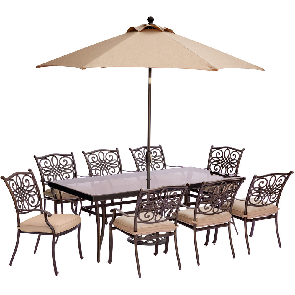 hanover-traditions-9-piece-8-dining-chairs-42x84-inch-glass-top-table-umbrella-base-traddn9pcg-su